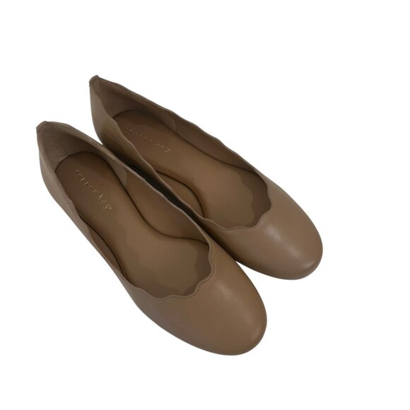 Copper Key Womens Beige Scalloped Leather Ballet Flats Size 8 Comfort Slip On - Picture 15 of 16